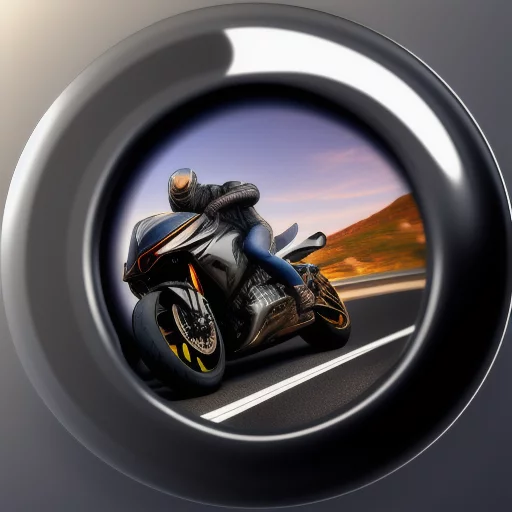 691697183-A 3D button with futuristic super-sport motorcycle on it, with road in background and the motorcycle is passed out the button wi.webp